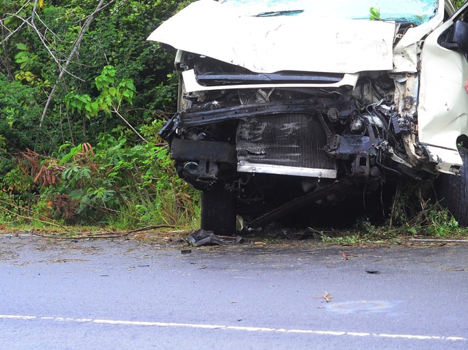 Vehicle badly damaged beyond repair in accident