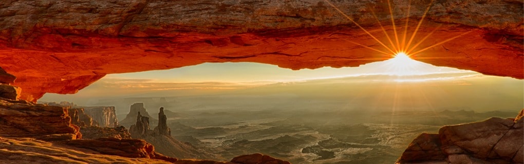 Mesa Arch Dawn Sunburst in Utah