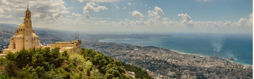 Harissa monastery with Beirut in the background