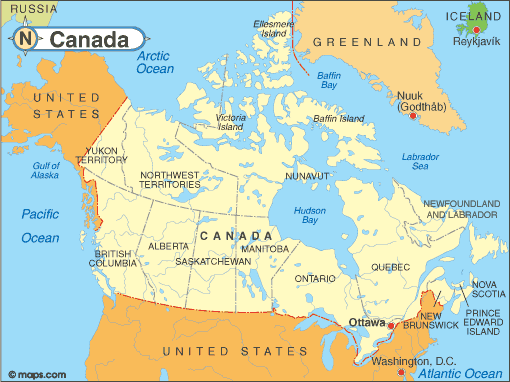 canadian shield map cities