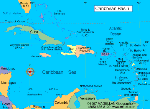 caribbean sea world map