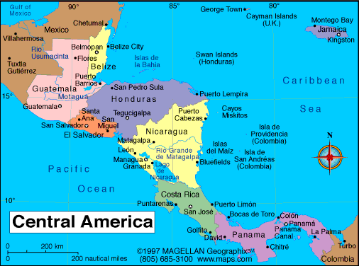 detailed map of the americas