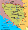 Map of Bosnia and Herzegovina