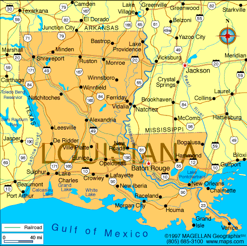 Louisiana Map – 50states