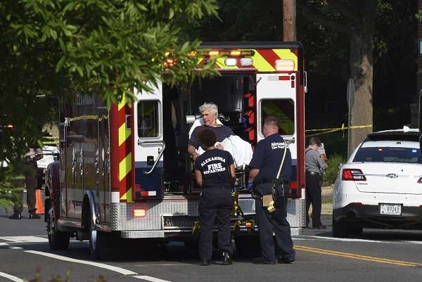 Steve Scalise is Loaded Into an Ambulance