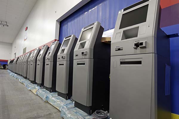 Line of ATMs