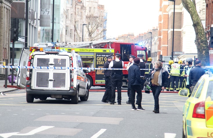 Police car and ambulance